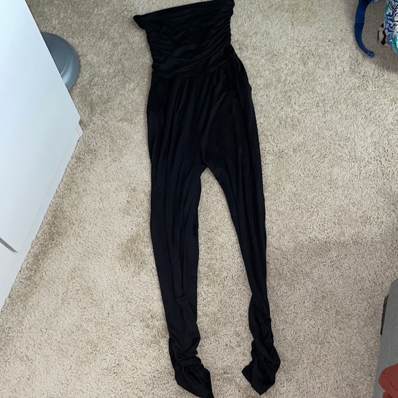 Strapless black jumpsuit - Picture 1 of 2